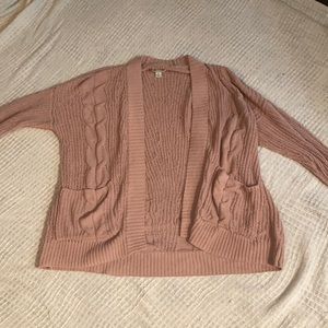 American Eagle pink cardigan sweater